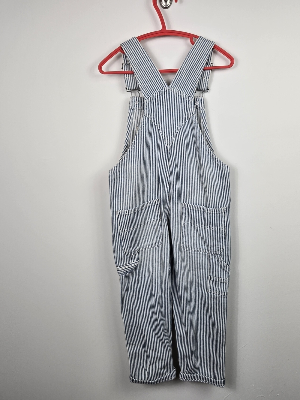 New Zara Kids Hickory Stripe Denim Overalls Dungarees 3-4Y - Picture 6 of 9